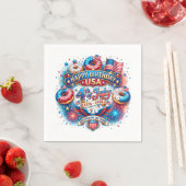 Feiern Sie Amerikas 250. Geburtstag mit Donut Serviette (Beispiel)
