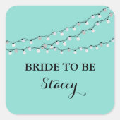 Feiern Sie Aquamarine Blaue Brille zu zwinkle Part Quadratischer Aufkleber (Vorderseite)