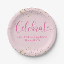 Feiern Sie Babyparty-Baby-Rosa-Gold