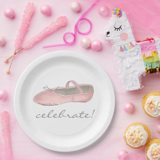 Feiern Sie! Ballerina Ballett Tanz Erwägung Geburt Pappteller (Party)