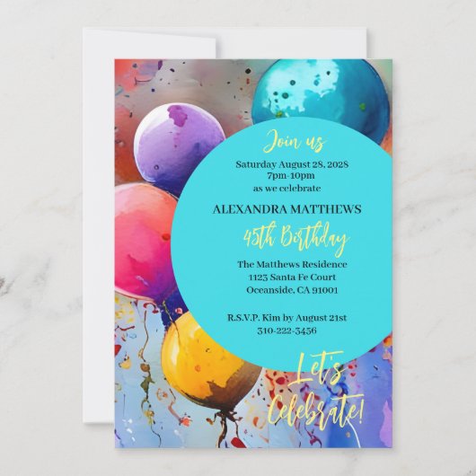 Feiern Sie! Benutzerdefinierter Text Einladung (Vorderseite)