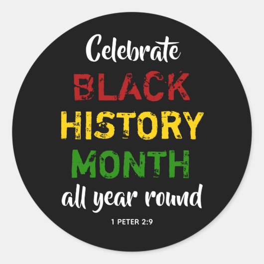 Feiern Sie Christliche Monatsbibel der Black Histo Runder Aufkleber (Vorderseite)