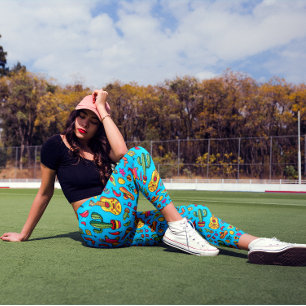 Feiern Sie Cinco de Mayo Vibrante blaue Leggings