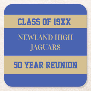 Feiern Sie! CUSTOM Class Wiedersehen Square Paper  Rechteckiger Pappuntersetzer