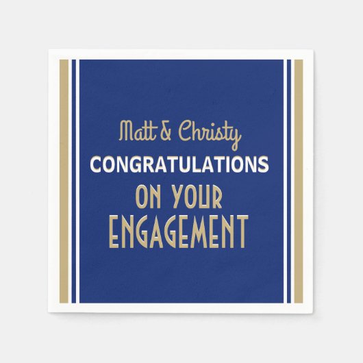 Feiern Sie! Custom Engagement Party Napkins Serviette (Vorderseite)