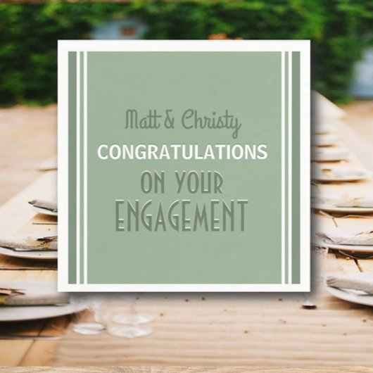Feiern Sie! Custom Engagement Party Napkins Serviette