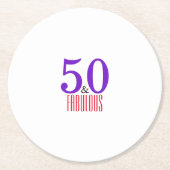 Feiern Sie das 50. fabelhafte Party Runder Pappuntersetzer (Vorderseite)