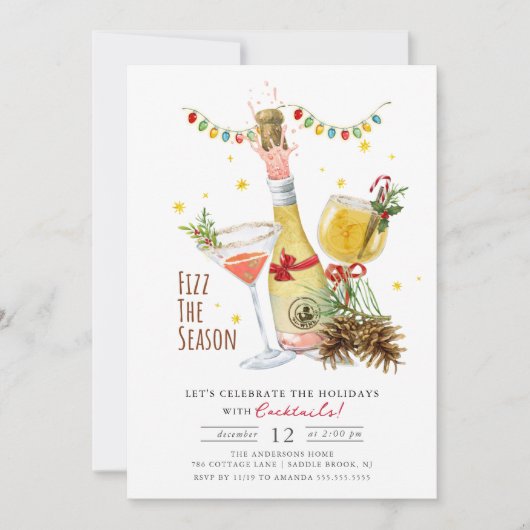 Feiern Sie das Cocktail-Party im Urlaub Einladung