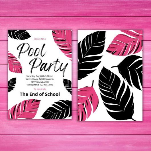 Feiern Sie das Ende des School Pool Party Einladung