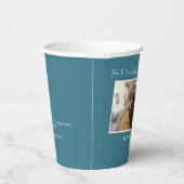 Feiern Sie das Graduate Modern Turquoise Script Pappbecher (Rechts)