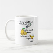 Feiern Sie das Leben, lustige Sprüche Kaffeetasse (Links)