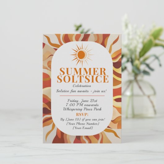 Feiern Sie das Licht! Summer Solstice Ansammlung Einladung (Stehend Vorderseite)