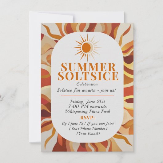 Feiern Sie das Licht! Summer Solstice Ansammlung Einladung (Vorderseite)