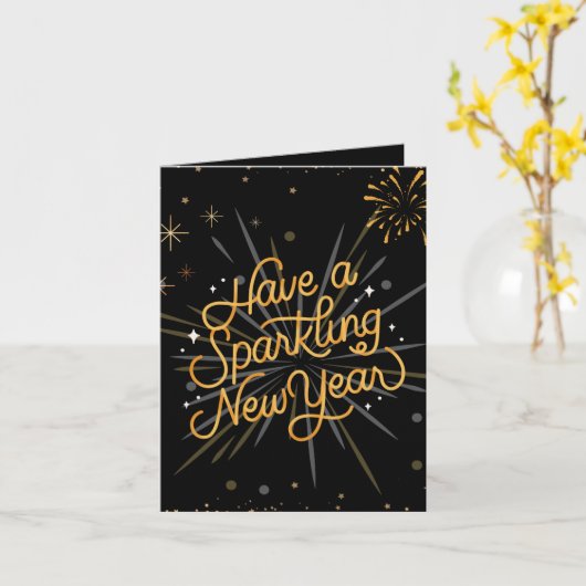 Feiern Sie das neue Jahr: Lass's Celebrate Togethe Karte (Gelbe Blume)