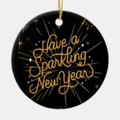 Feiern Sie das neue Jahr: Lass's Celebrate Togethe Keramik Ornament (Vorne)