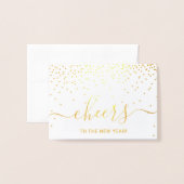 Feiern Sie das neue Jahr! Trendy Typografy Foto Folienkarte (Vorderseite mit Umschlag)