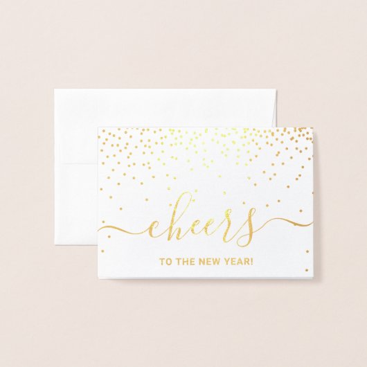 Feiern Sie das neue Jahr! Trendy Typografy Foto Folienkarte (Vorderseite mit Umschlag)