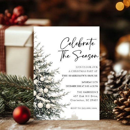 Feiern Sie das Weihnachtsessen-Party der Saison Einladung