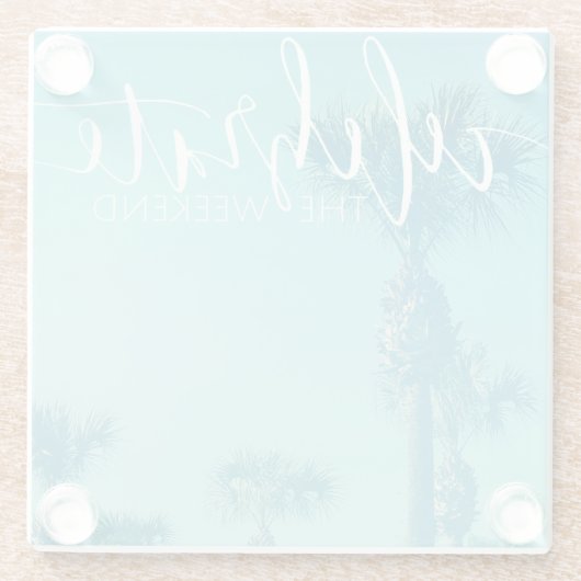 Feiern Sie das Wochenende Glasuntersetzer (Rückseite)