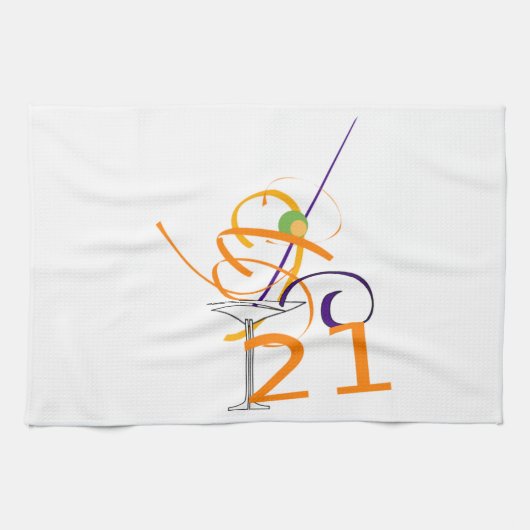 Feiern Sie den 21. Cocktail Geschirrtuch (Horizontal)