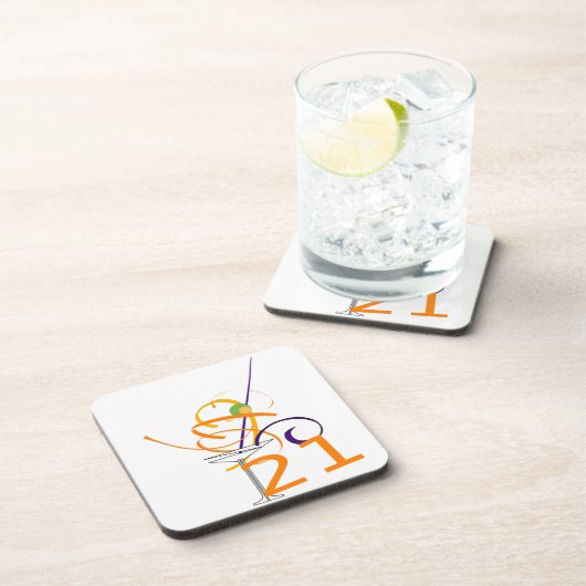 Feiern Sie den 21. Cocktail Getränkeuntersetzer (Rechte Seite)
