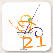 Feiern Sie den 21. Cocktail Getränkeuntersetzer (Vorderseite)