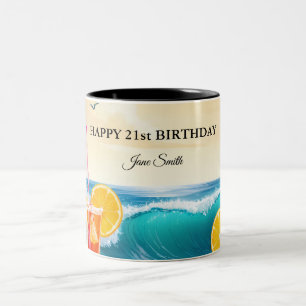 Feiern Sie den 21. Geburtstag nach Maß Zweifarbige Tasse