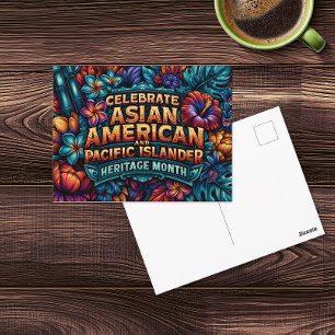 Feiern Sie den AAPI-Erbe-Monat Tropisches Blattwer Postkarte