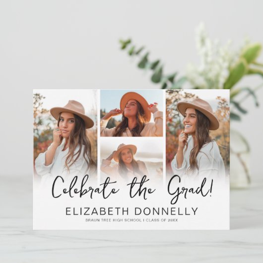 Feiern Sie den Abschluss des Fotos Grad Einladung (Stehend Vorderseite)