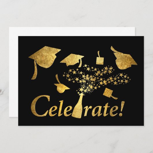 Feiern Sie den Abschluss! Einladung (Vorne/Hinten)