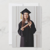 Feiern Sie den Abschluss zum Grad-Black-Script-Fot Einladung (Rückseite)