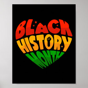 Feiern Sie den Black History Month Herz Und Faust Poster