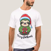 Feiern Sie den Geist der Weihnachtsmagie Sloth T-Shirt (Vorderseite)