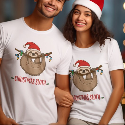 Feiern Sie den Geist von Christmas Happy Sloth T-Shirt