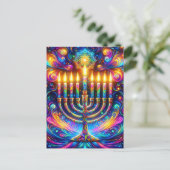 Feiern Sie den Geist von Hanukkah Postkarte (Stehend Vorderseite)