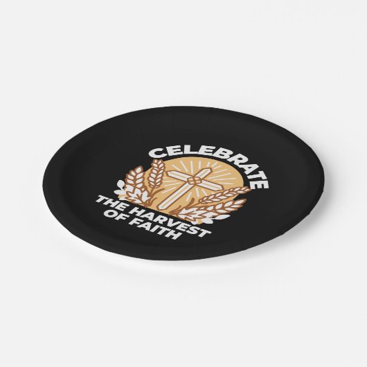 Feiern Sie den Glauben an Ernte - Inspiration Pappteller (Schrägansicht)