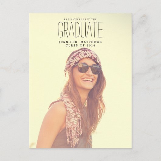 Feiern Sie den Grad | Einladung zur Graduationspar (Vorderseite)