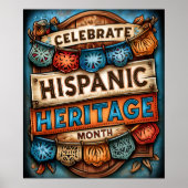 Feiern Sie den Monat des hispanischen Erbes Poster (Vorne)