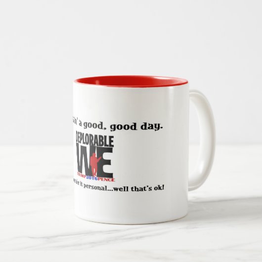 Feiern Sie den Sieg jeden Morgen! Zweifarbige Tasse (VorderseiteRechts)