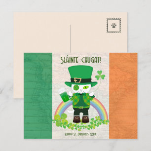 Feiern Sie den St. Patrick's Day mit einer glückli Postkarte