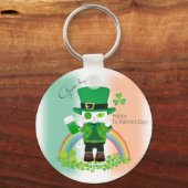 Feiern Sie den St. Patrick's Day mit einer glückli Schlüsselanhänger (Vorderseite)
