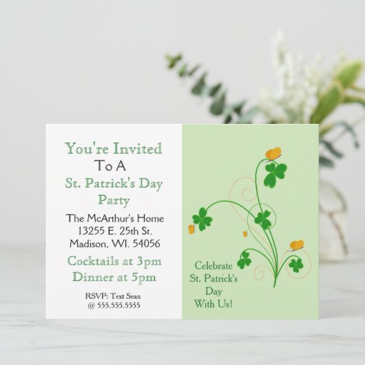 Feiern Sie den St. Patrick's Day mit uns!" Feier Einladung (Stehend Vorderseite)