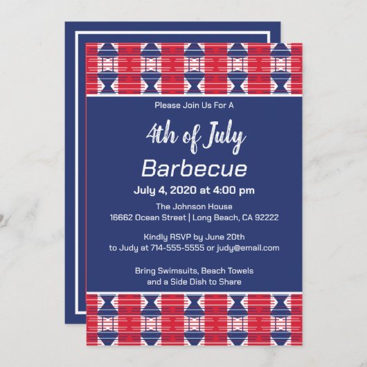 Feiern Sie die 4. GRILLEN Einladung (Vorne/Hinten)