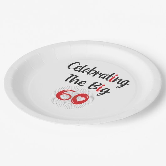 Feiern Sie die 60. Pappteller (Schrägansicht)