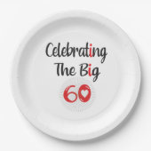 Feiern Sie die 60. Pappteller (Vorderseite)