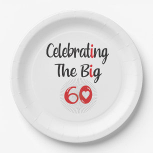 Feiern Sie die 60. Pappteller