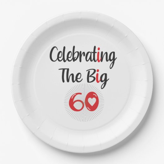 Feiern Sie die 60. Pappteller (Vorderseite)