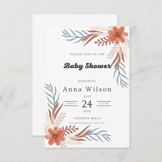 Feiern Sie die Ankunft eines neuen Babys mit Stil Einladung (Vorne/Hinten)