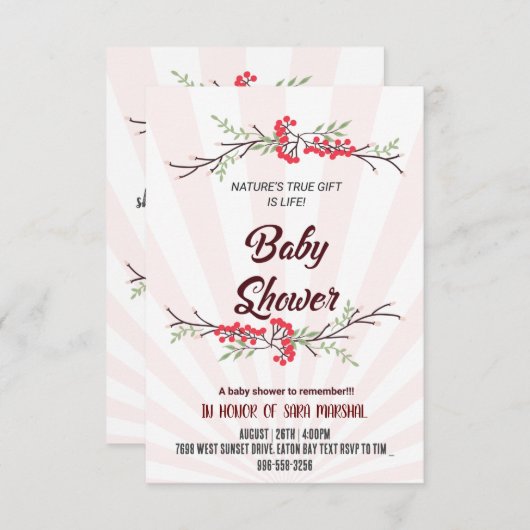 Feiern Sie die Ankunft Ihres kleinen Wunders! Einladung (Vorne/Hinten)