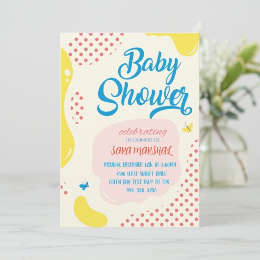 Feiern Sie die Ankunft Ihres kleinen Wunders! Einladung (Stehend Vorderseite)